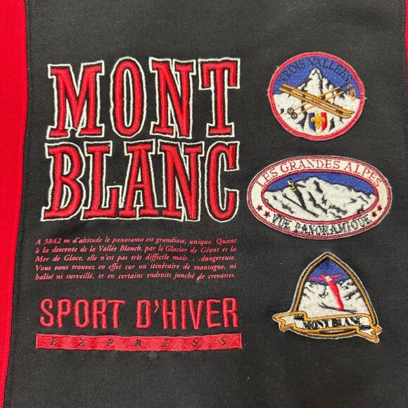 VTG EXP Mont Blanc Sport D'Hiver Sweatshirt Men's XL Red Ski Alps 90s Express - Picture 3 of 9